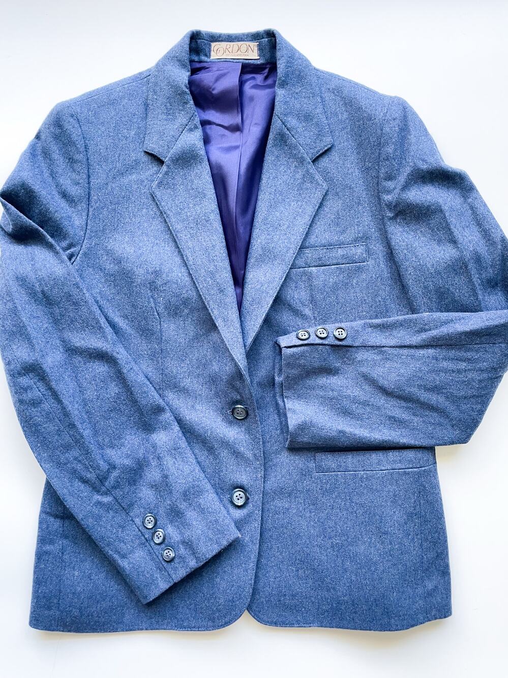 Women's Vintage Gordon of Philadelphia Blue Wool Blend Blazer Size 10